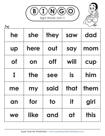 Sight Word Bingo (Unit 11)