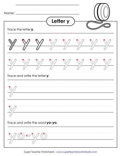 Lowercase y (Outlined Letters)