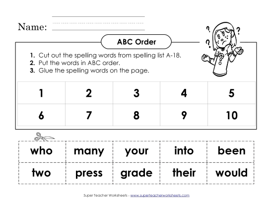 ABC Order: Cut and Glue (A-18)
