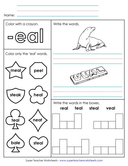 Worksheet 1 (-eal Words)