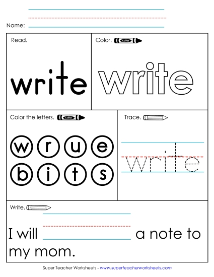 Worksheet 1: Write