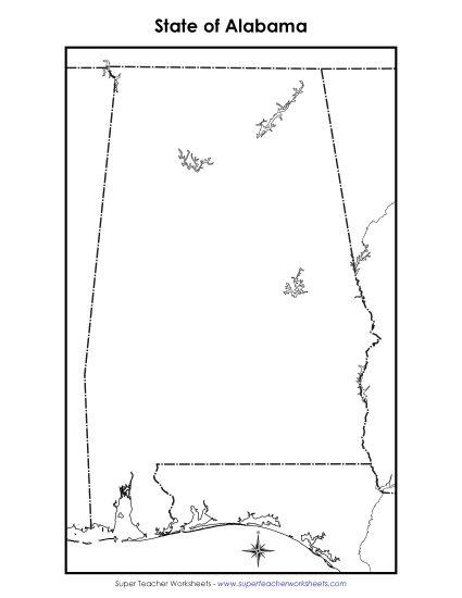 Alabama: Blank Map