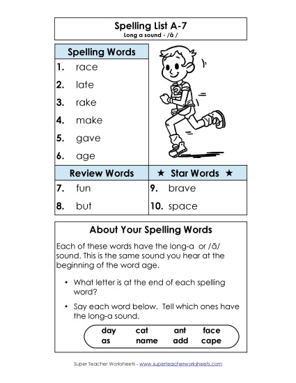 Spelling List A-7