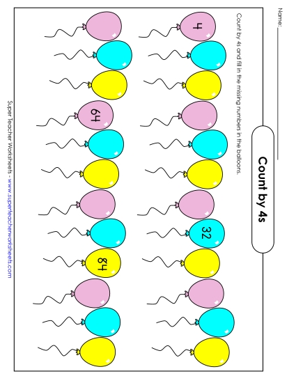 Balloons: Count by 4s