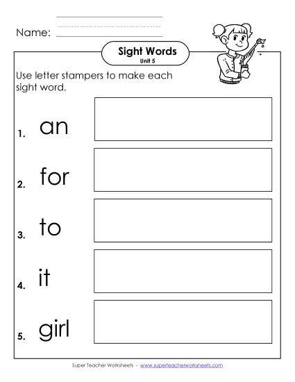 Letter Stampers (Unit 5)