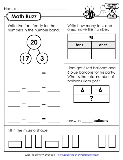 Math Buzz: Week 20<br>Worksheets 96 through 100