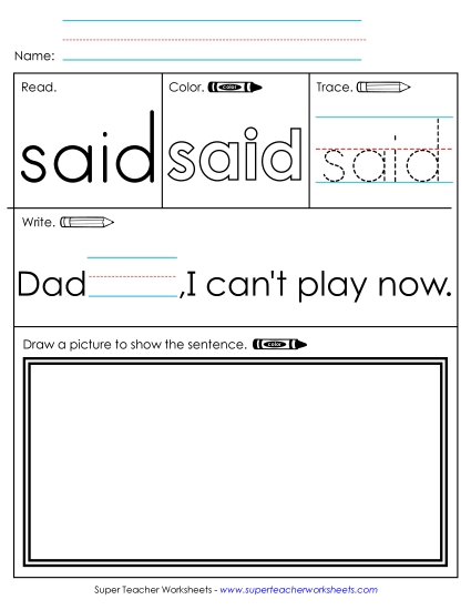 Worksheet 3: Said