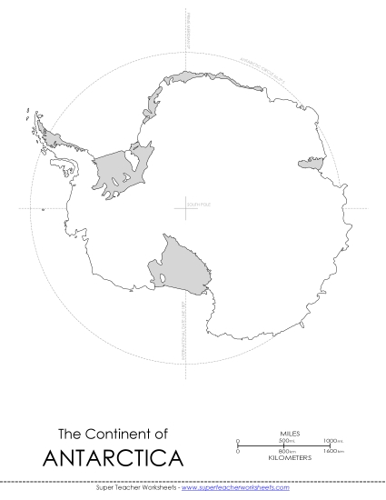 Antarctic Circle Map (Blank)