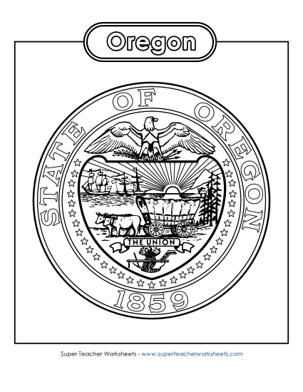 Oregon State Seal (Black & White)