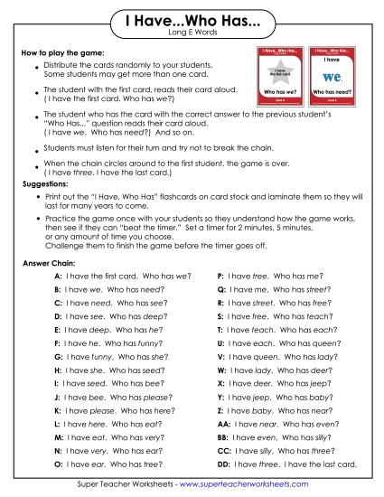 Long E Words