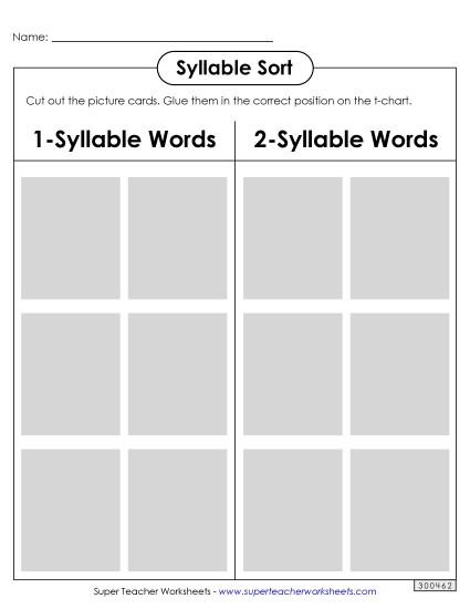 Syllable Sort: Halloween Syllables Worksheet