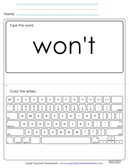 Type the Word: Won\'t