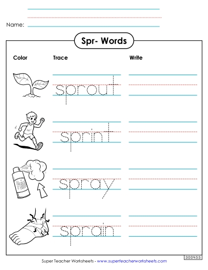 Trace and Write (Spr- Words)