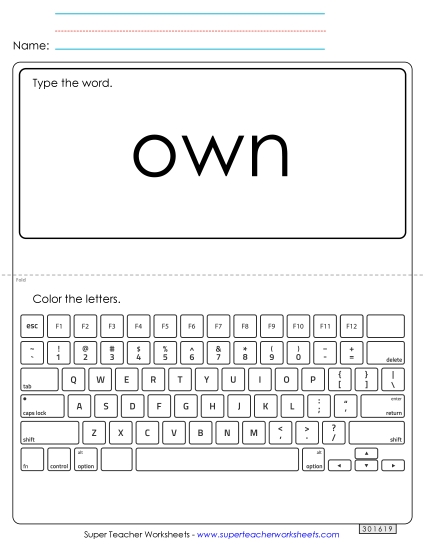 Type the Word: Own