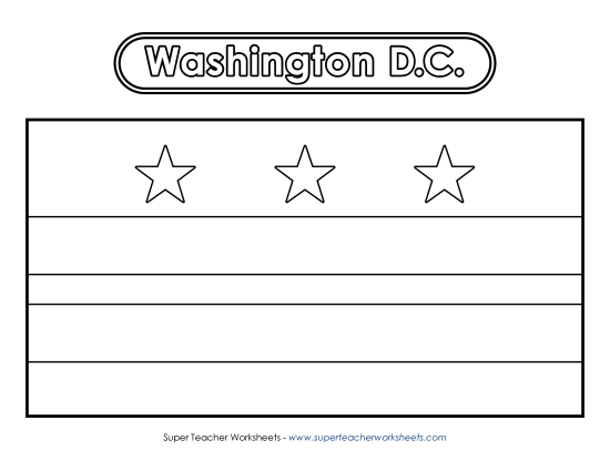 Washington, D.C. Flag<br>(Coloring Version - B&W)