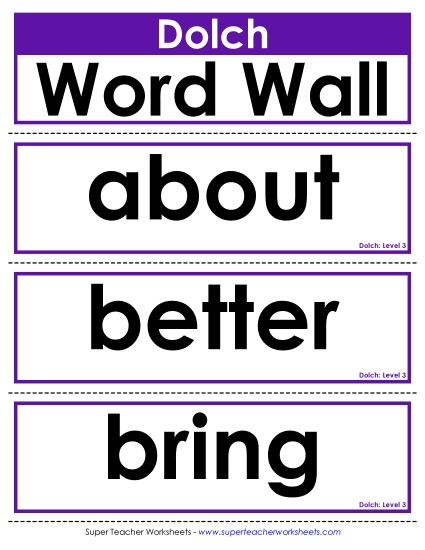 Word Wall: Level 3