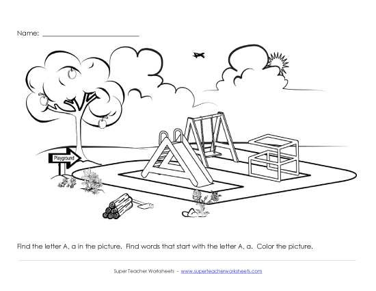 Alphabet Coloring Page - Letter A