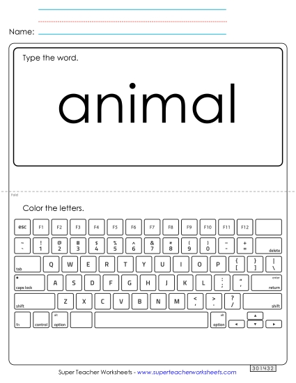 Type the Word: Animal