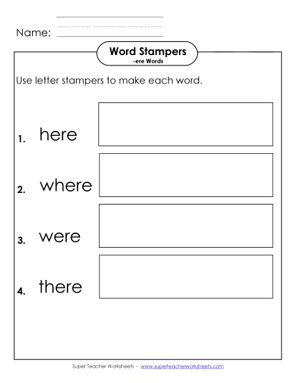 Letter Stampers Activity (-ere Words) 