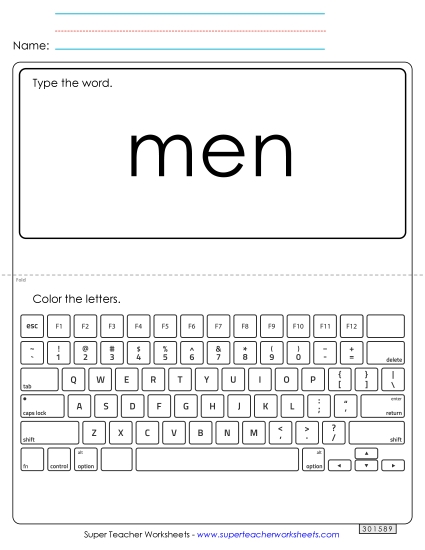 Type the Word: Men