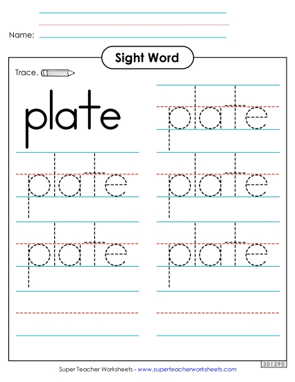 Trace the Word: Plate