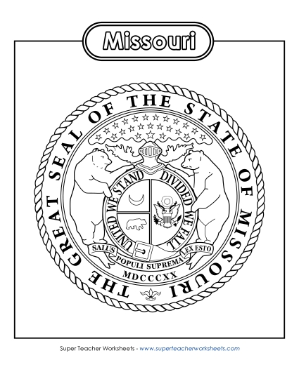 Missouri State Seal (Black & White)
