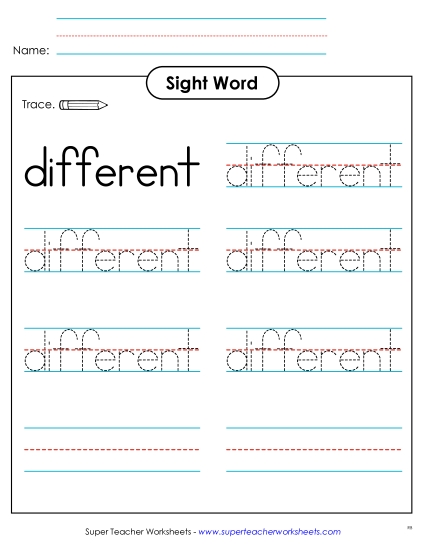 Trace the Word: Different