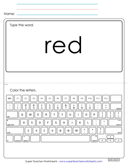 Type the Word: Red