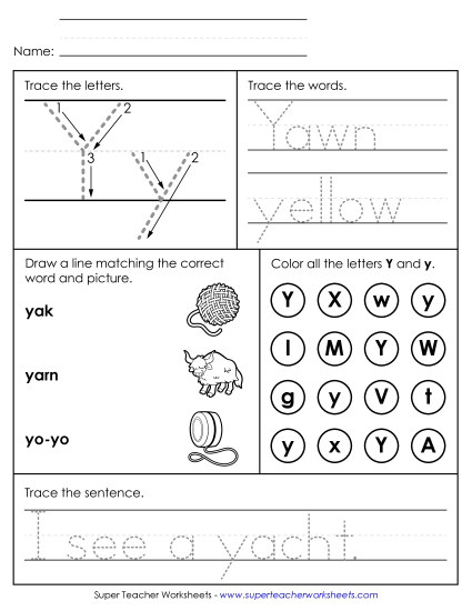 Letter Y - Mixed Skills (Intermediate)