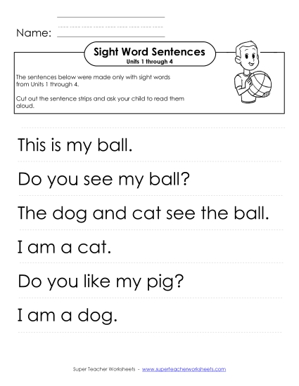 Read sentences (Units 1-4)
