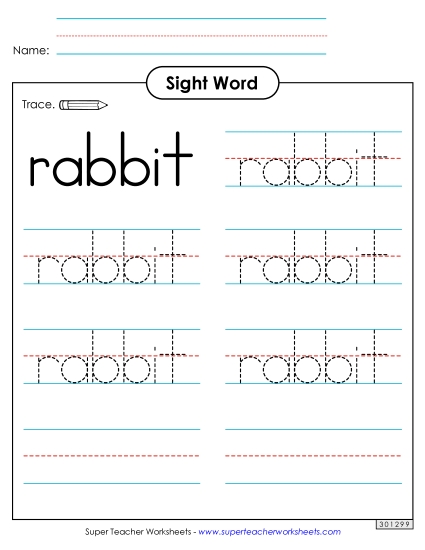 Trace the Word: Rabbit