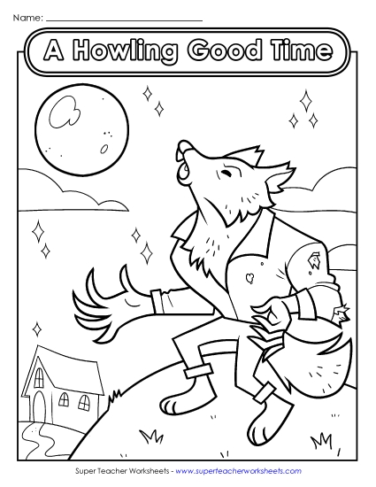 Werewolf: A Howling Good Time Halloween Worksheet