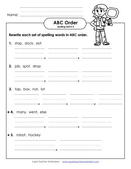 ABC Order - Word Sets (B-4)