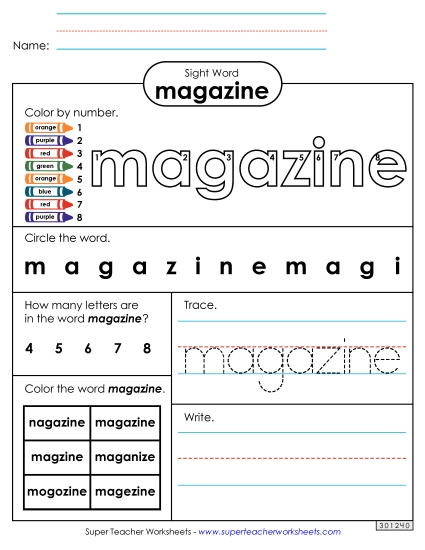 Worksheet 4: Magazine