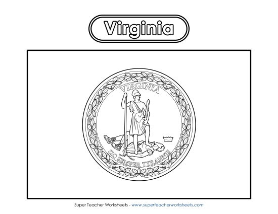 Virginia Flag Coloring Page