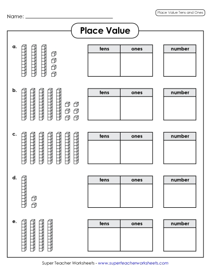 Place Value Blocks: Tens & Ones