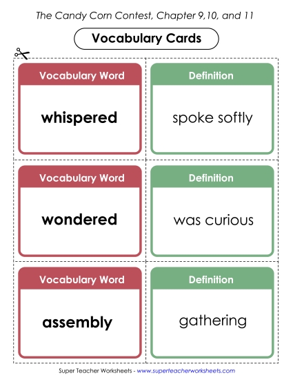 Vocabulary Cards for Chapters 9-11