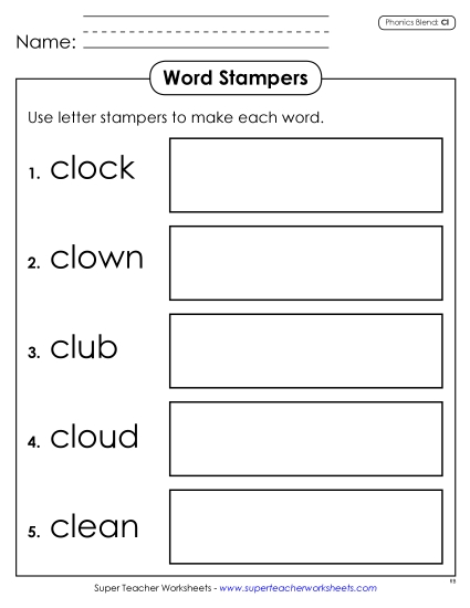 Letter Stampers (Cl- Words) 