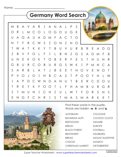 Germany Word Search