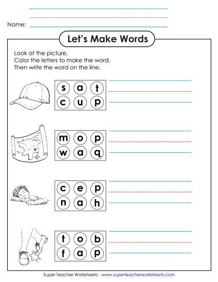 Color the Letters & Write (-ap)