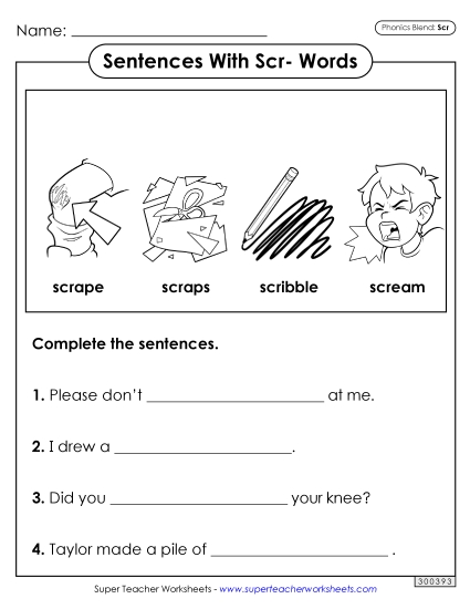 Sentences with Scr- Words