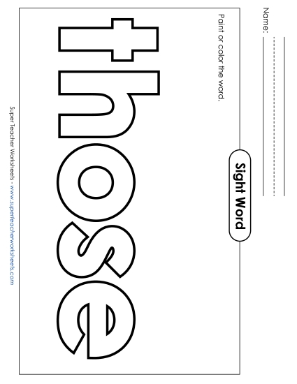 Paint or Color: Those