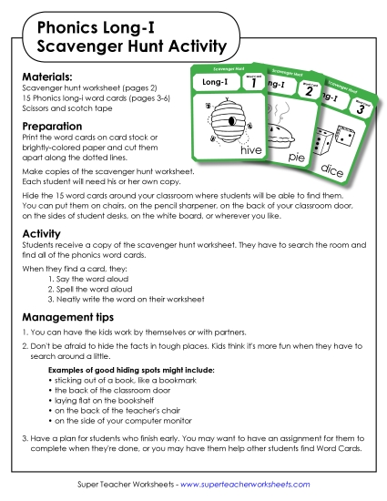 Scavenger Hunt: Long I