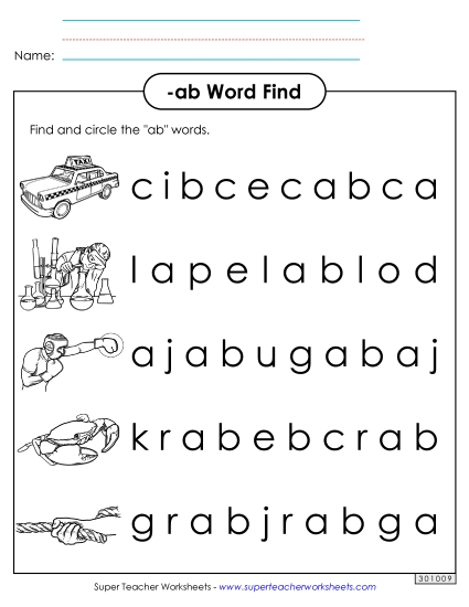 Circle the Words (-ab)