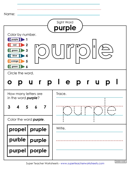 Worksheet 4: Purple