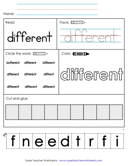 Worksheet 2: Different
