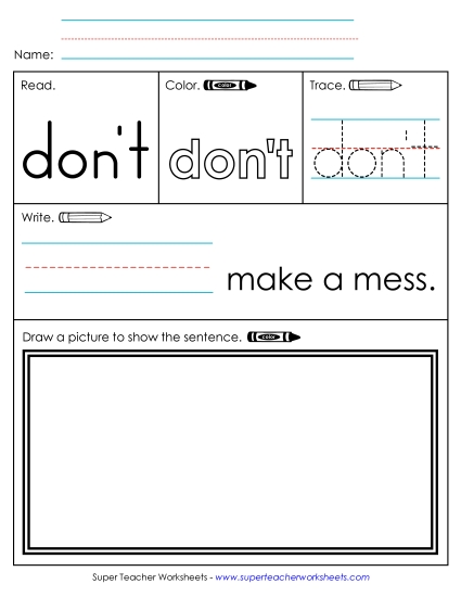 Worksheet 3: Don\'t