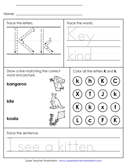 Letter K - Mixed Skills (Intermediate)