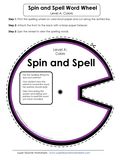 Spin and Spell (A-Color Words)
