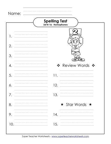 Spelling Test (B-16)